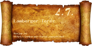 Lamberger Teréz névjegykártya